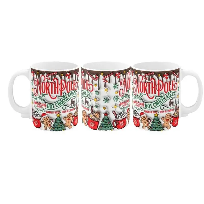 Tazas de café Tazas de Navidad de cerámica Taza de café Taza de cerámica de café de Navidad para cerveza Agua Sopa Jugo Whisky Vino