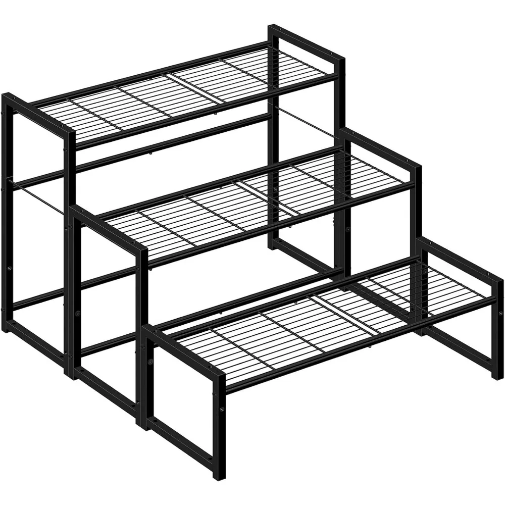 

3-уровневая металлическая подставка для растений для улицы и помещения, водонепроницаемая высокая полка для растений, держатель для цветочных горшков для сада