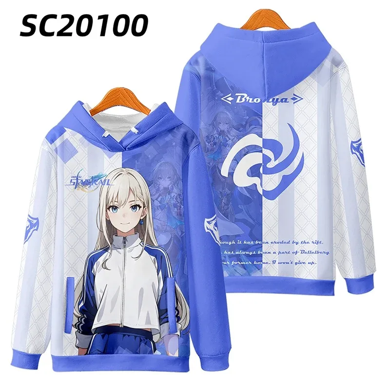 Anime Honkai Star Rail Bronya Cosplay Hoodie Women Men Harajuku Sweatshirt Streetwear Hip Hop Pullover Hooded Jacket Outerwear