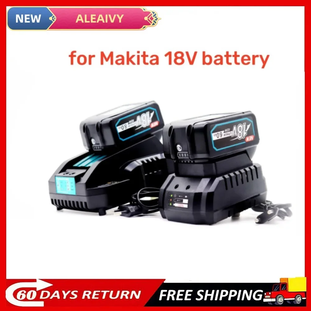 

Latest BL1830 18V 6000mAh Battery and charger For Makita 18V Battery Rechargeable Replacement BL1840 BL1850 BL1860 BL1860B Tools