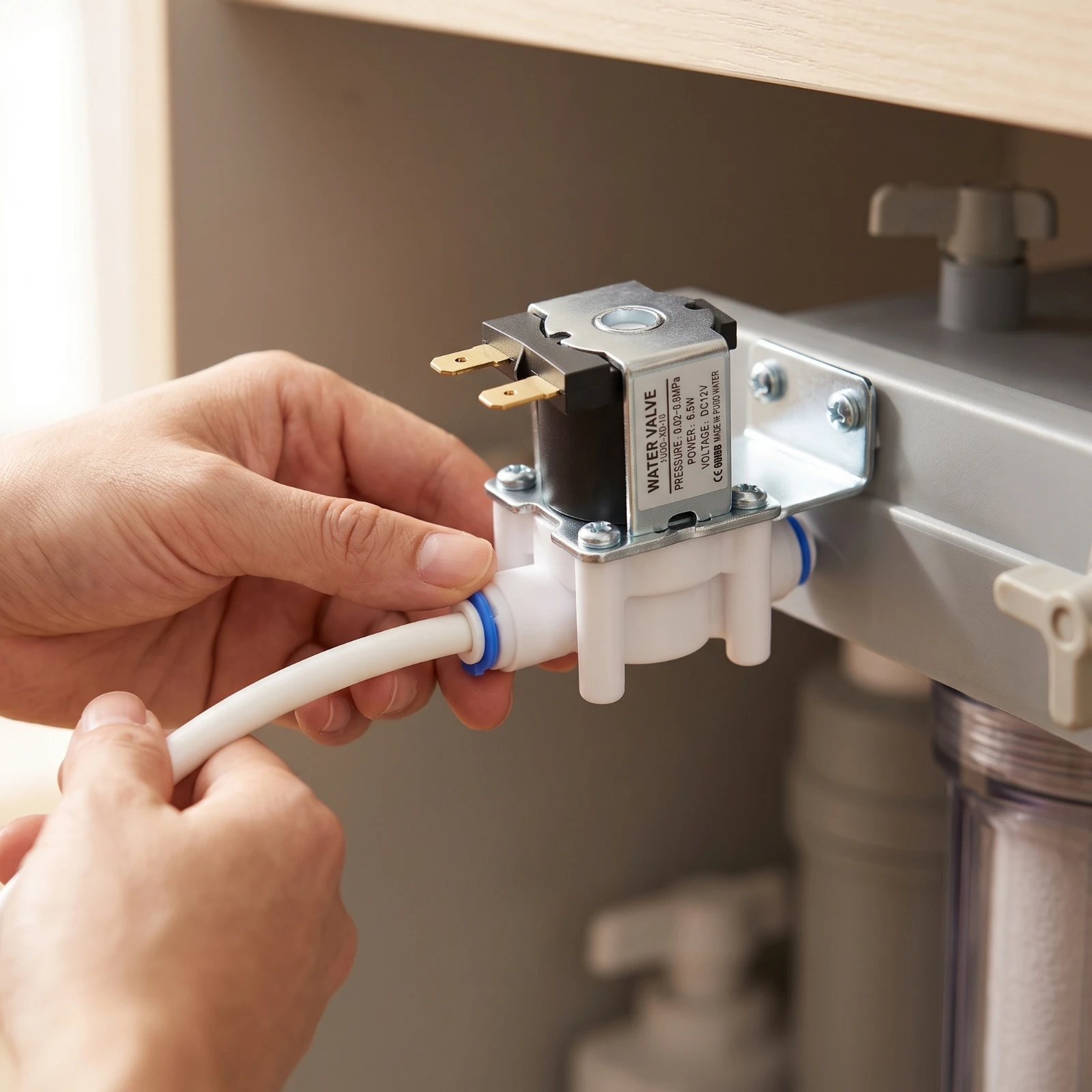 Solenoid Valve with Quick-Connect Ports Push-Fit Quick-Connect Solenoid Valve Slim for DIYers
