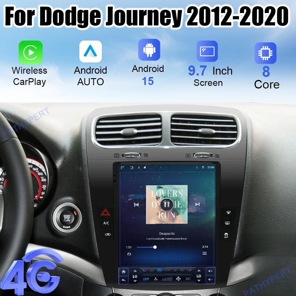 

9.7" Android 15 For Dodge Journey 2012-2020 Car Multimedia Player Radio Auto BT Wirreless Carplay Screen GPS Navigation 4G FM