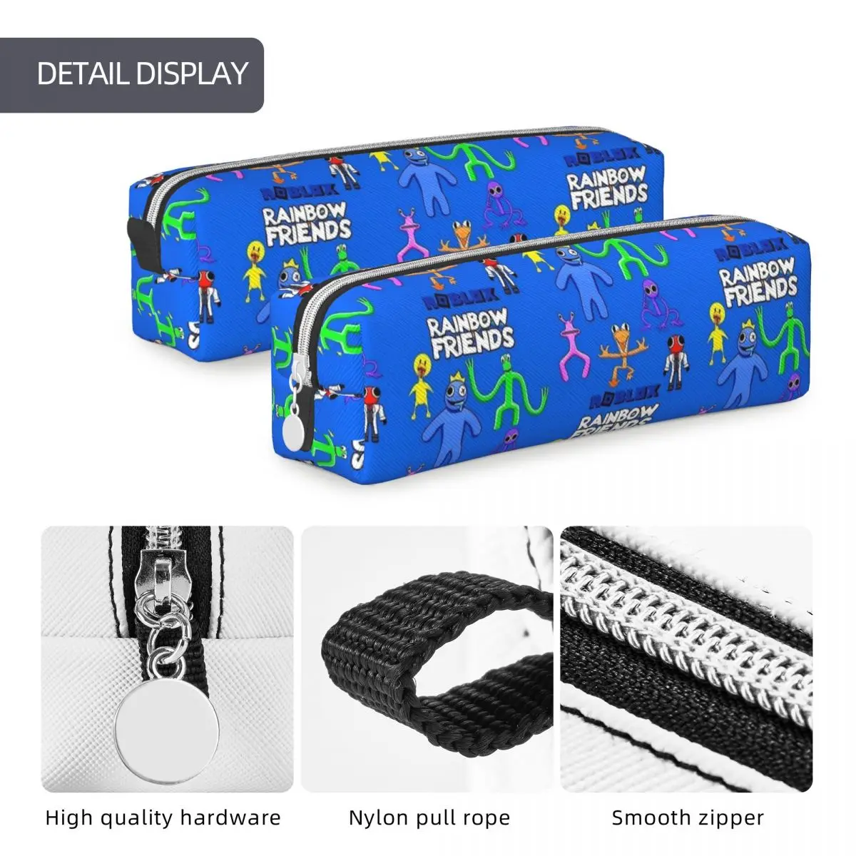 Rainbow Monster Game Cartoon Pencil Case Lovely Pen Box Bag Girl Boy Large Storage Students School Zipper Pencilcases