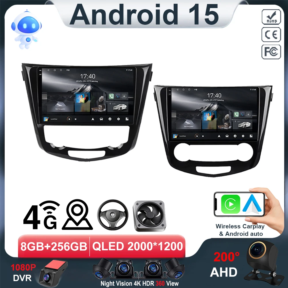 

Android15 Car Radio Player For Nissan Qashqai J11 X-Trail Xtrail T32 Rogue Dualis 2013-2021 Support OEM BOSE 360 Auto Carpaly 4G