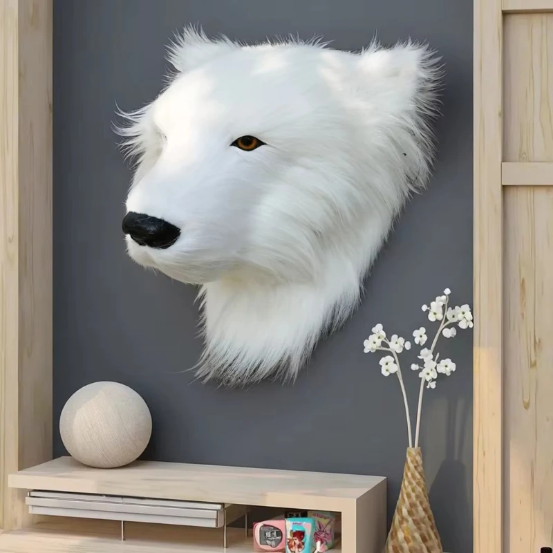 Realistic Polar Bear Head Wall Decorations - Handmade Faux Fur Winter Animal Heads