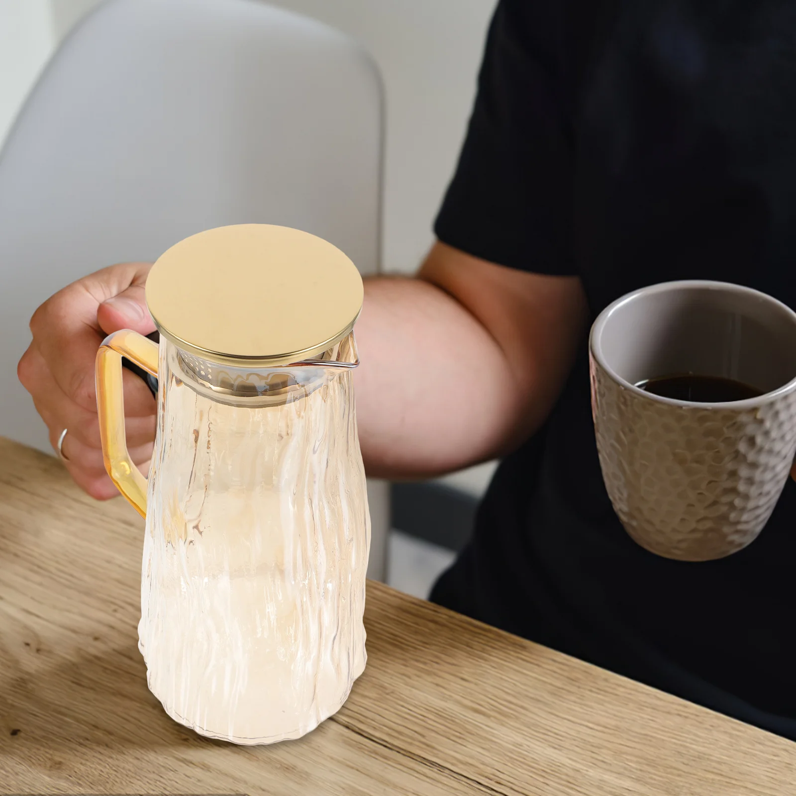 

Glass Water Pitcher Thickened Heat Resistant Large Capacity 15L Multi Functional Tea Infuser Juice Iced Tea Pitcher Fruit