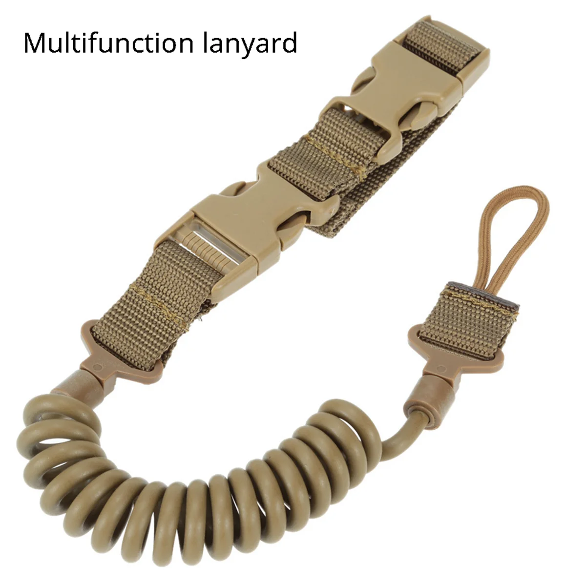 Multifunctional Lanyard Safety Rope Crazy Spring Wear-Resistant Elastic Keychain Lanyard Dark Green