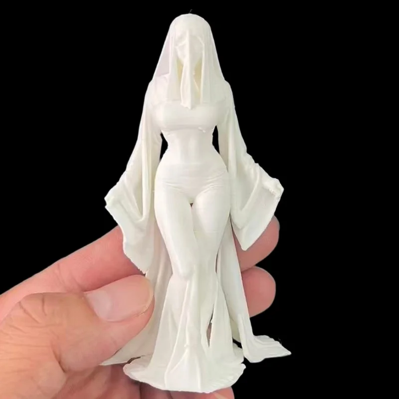 Halloween Home Decor 3D Printed Ghost Bride Sculpture Desktop Ornament Art Statue Collectible Gift for Otaku Figure Enthusiasts