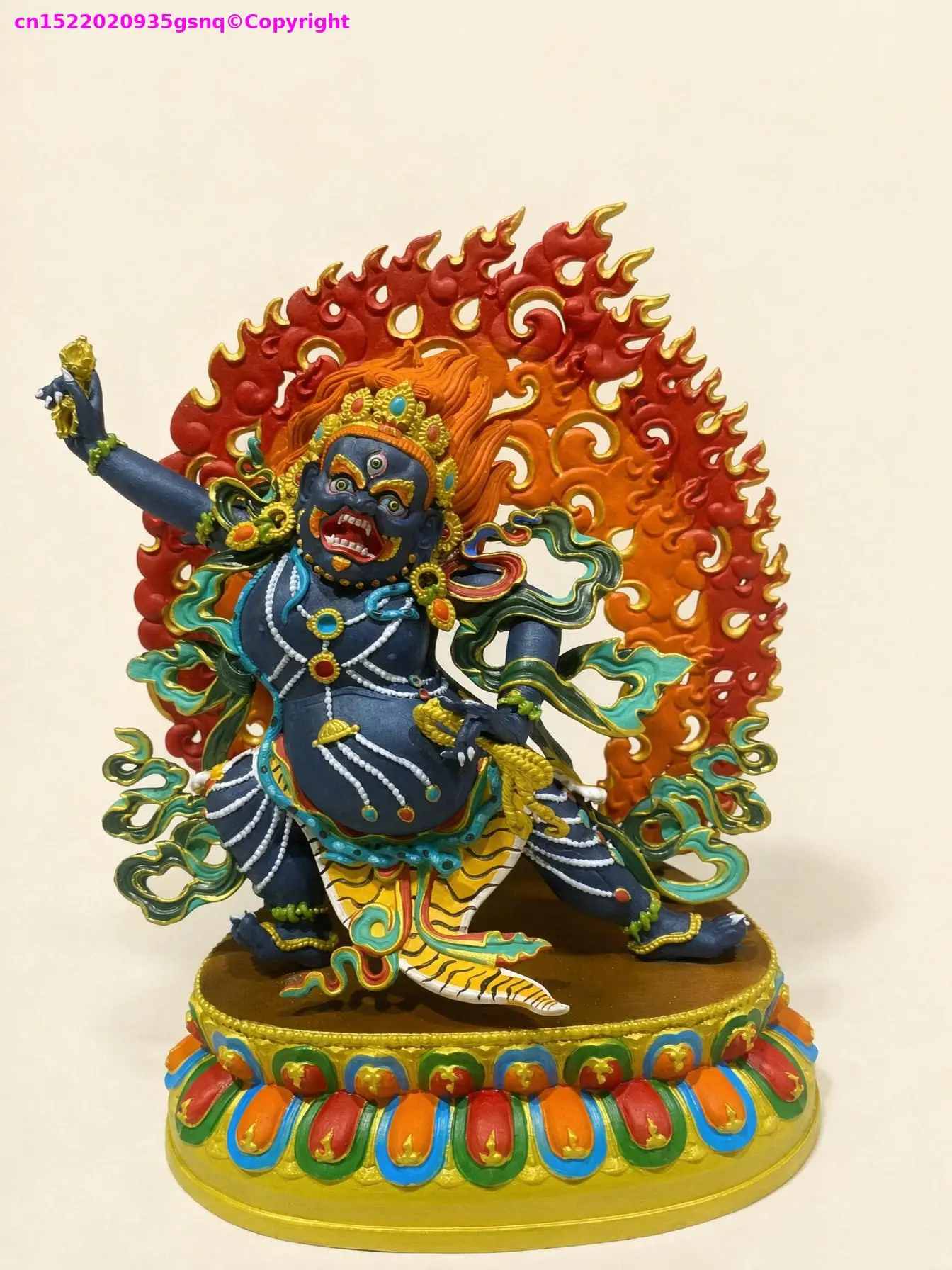 Vajrapani Vajra dhara Subdue Demonic Obstacles Buddha Painted Buddha statue copper statue Buddhist alter family monk enshrine