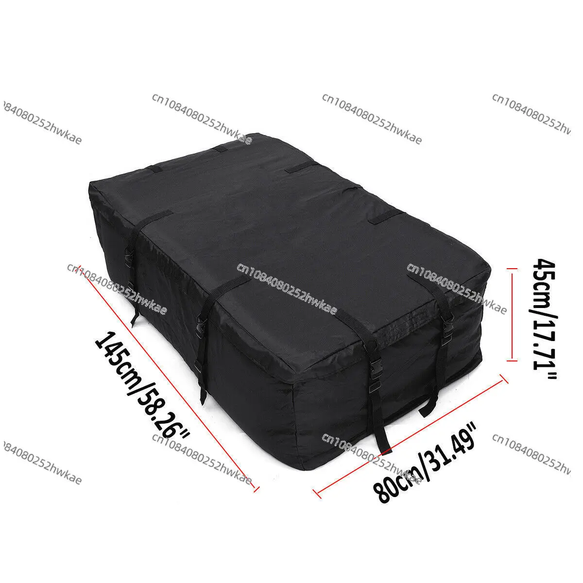 420d Oxford Cloth 145*80 * 45cm Roof Bag Luggage Bag with 4 Straps 8 Buckles Dustproof Water-Proof Bag