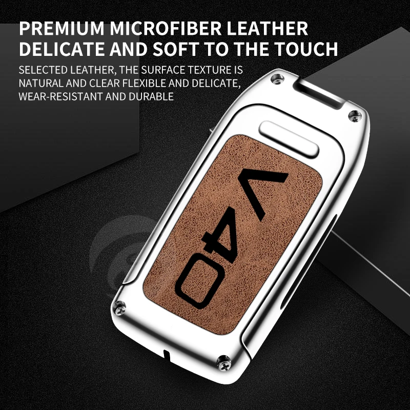 Zinc Alloy Car Remote Control Key Case Holder Shell for Volvo V40 Key Cover Protector Keychain Interior Accessories Keyless