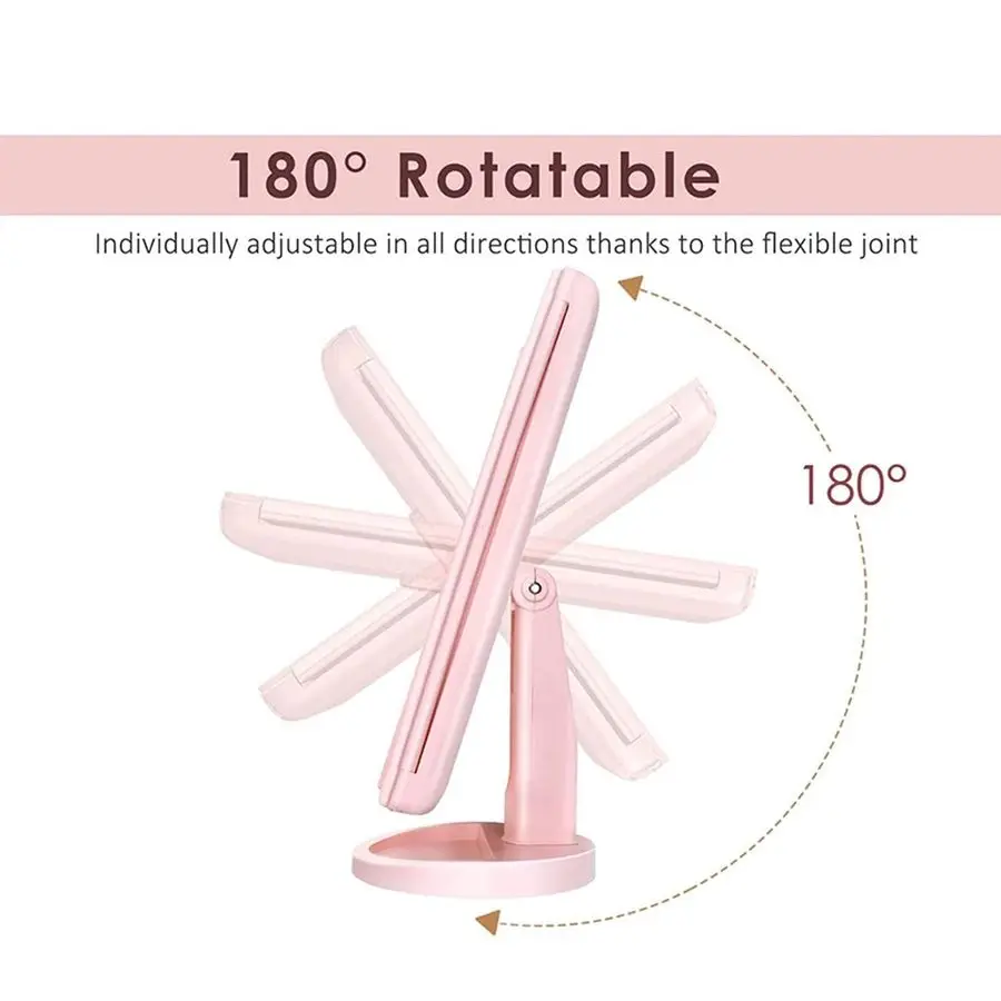 Verlichte make-upspiegel met 3x 2x vergroting, 21 LED-verlichting en touchscreen, 180 graden vrije rotatie aanrecht cosmet