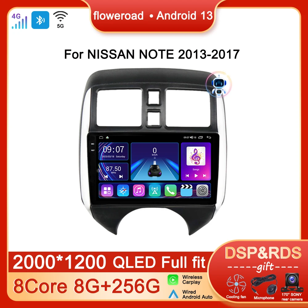 

Головное устройство авто Android для NISSAN VERSA NOTE micra 2013 2014 2015 2016- 2017 автомобильное радио мультимедийный плеер Carplay GPS NO 2DIN DVD