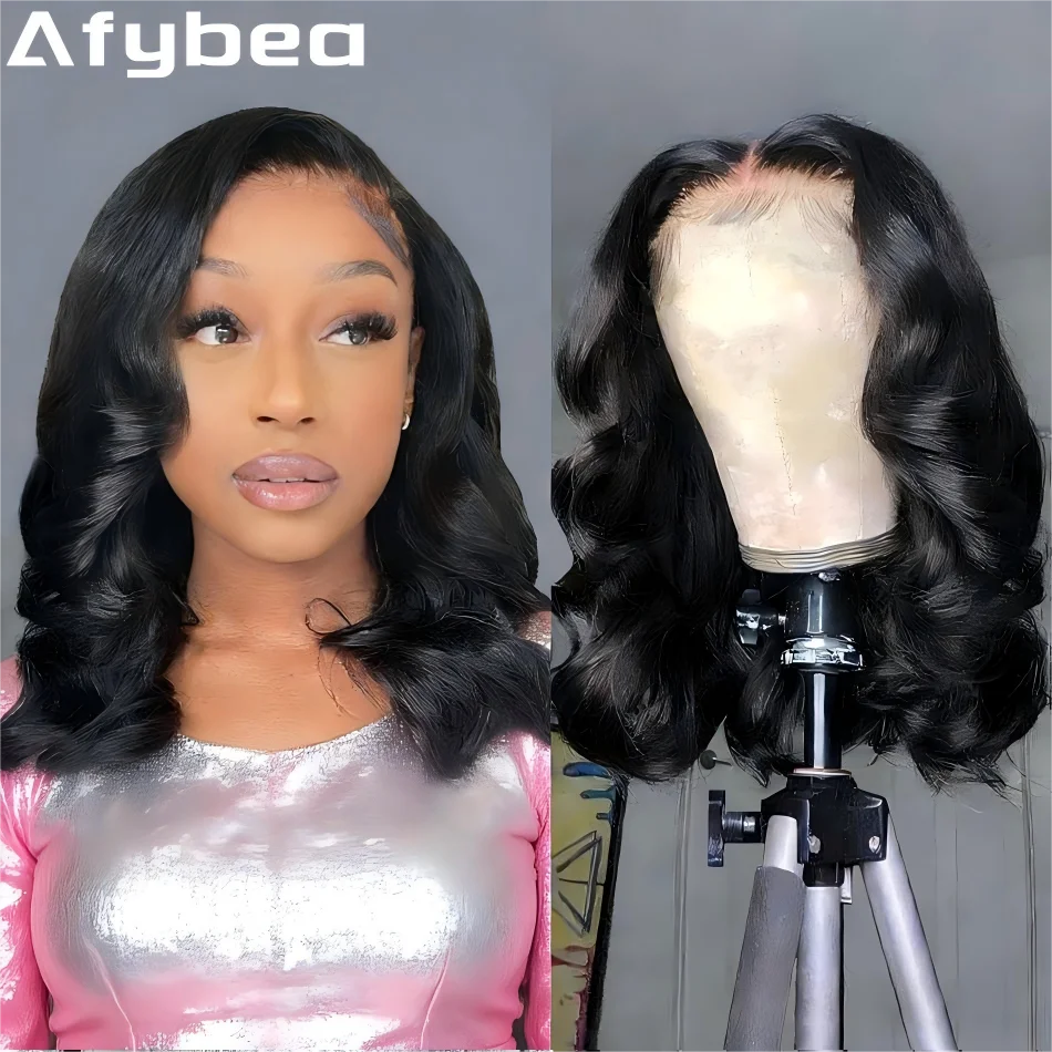 

Короткий парик-боб из натуральных волос, с эффектом волны, с кружевной передней частью 13x6, HD-парик с фронтальной кружевной вставкой, готовый к ношению, без клея, HD-парик с кружевной застежкой 5x5, 8 дюймов