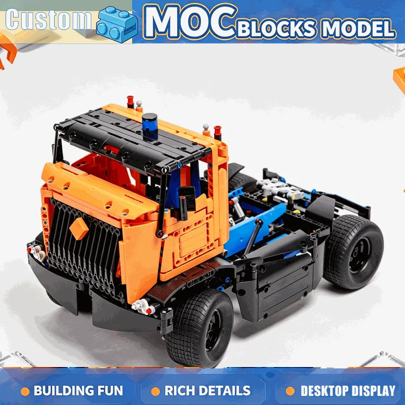 1283PCS MOC Race Team Service Truck W50 Vehicle Model Building Blocks DIY Creative Assembly Toy Collection Display Gift Series