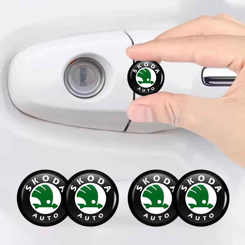 Car Door Lock Eye Protector Cover Keyhole Sticker Accessories For Skoda Octavia Rapid Kodiaq Karoq Fabia Kamiq Superb Derivative view 6