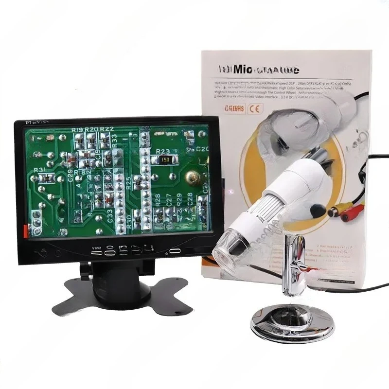 TV with Screen AV Interface High Definition Digital Electron Microscope 400 Times Magnifying Glass Plus 7 Inch Screen