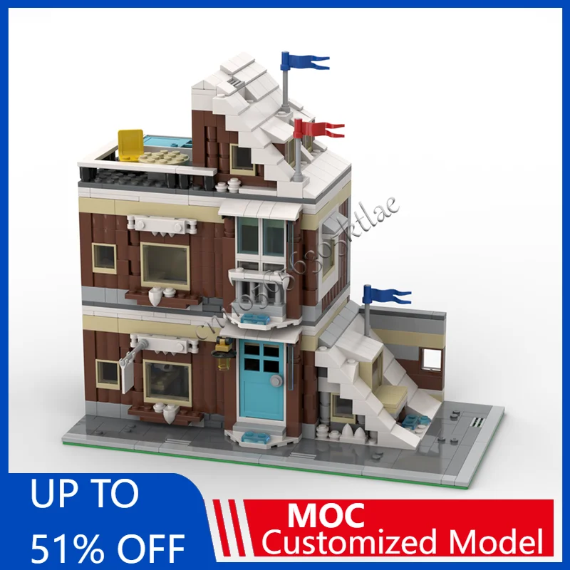 

New 816Pcs MOC-31080 Customize Modular Winter Lodge Model Building DIY Blocks Creative Children Puzzle Collection Toys Gifts