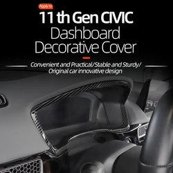 For Honda 2022 2023 2024 2025 Civic 11th Accessories dashboard frame cover dashboard decorative trim abs Carbon fiber pattern