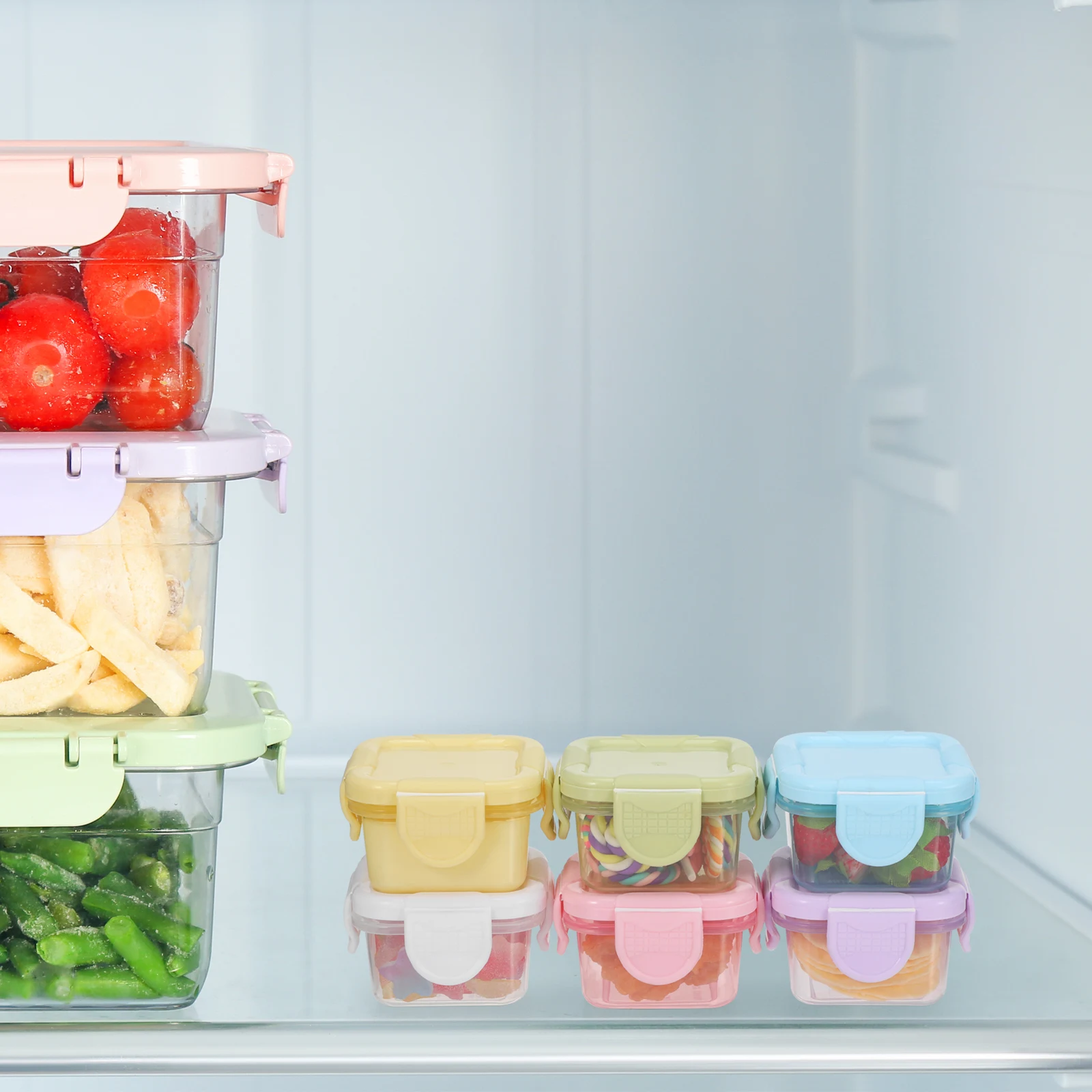 

6 Pcs Mini Crisper Containers Small Sauce Boxes Lid Storage Portable Travel Food Dipping Bowls Ketchup Dish Snack Containers