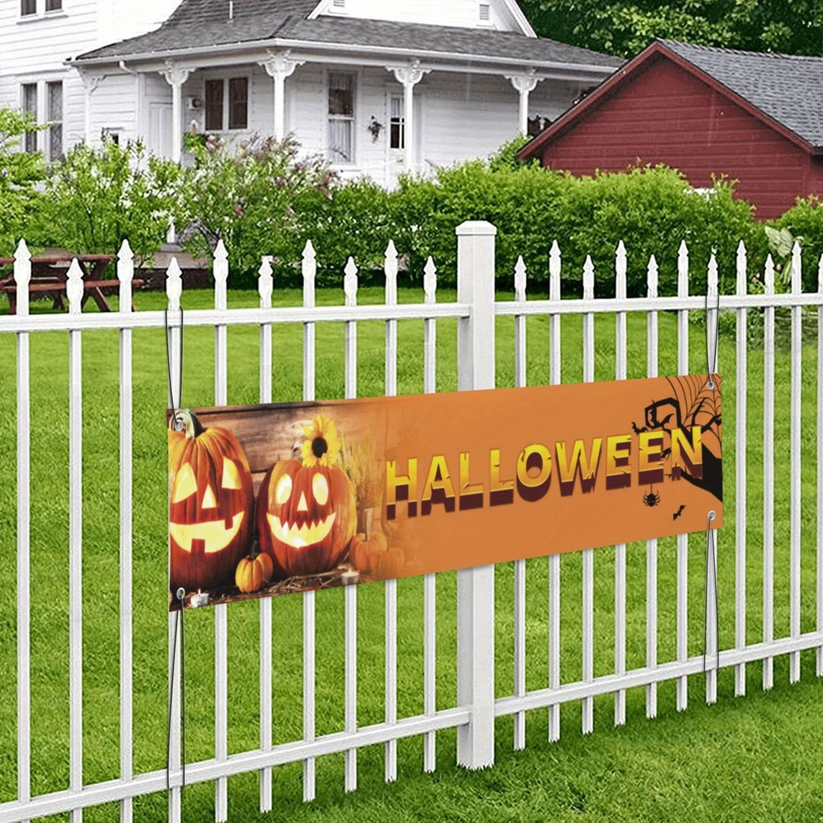 Custom Halloween Flag Banner Merry Christmas Decorations, Customizable Logo, Pictures, Text, Xmas Holiday Decor for Garage Wall