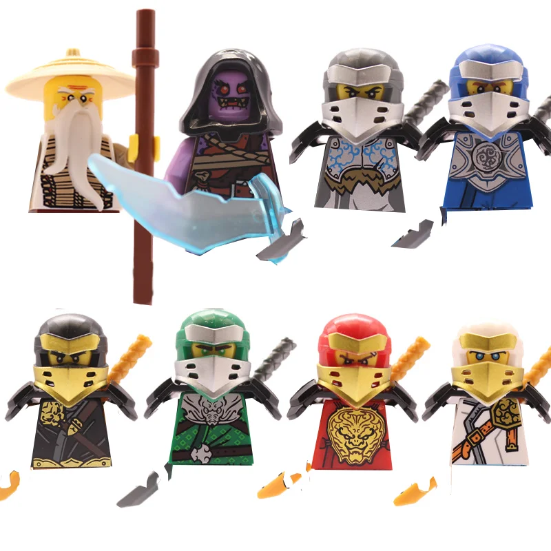 Ninja Figur Bausteine Nya Lloyd Lord Garmadon E Mr. Skull Wizard Moro Omega Chokun Anime Puppe Modell Ziegel Kind Spielzeug