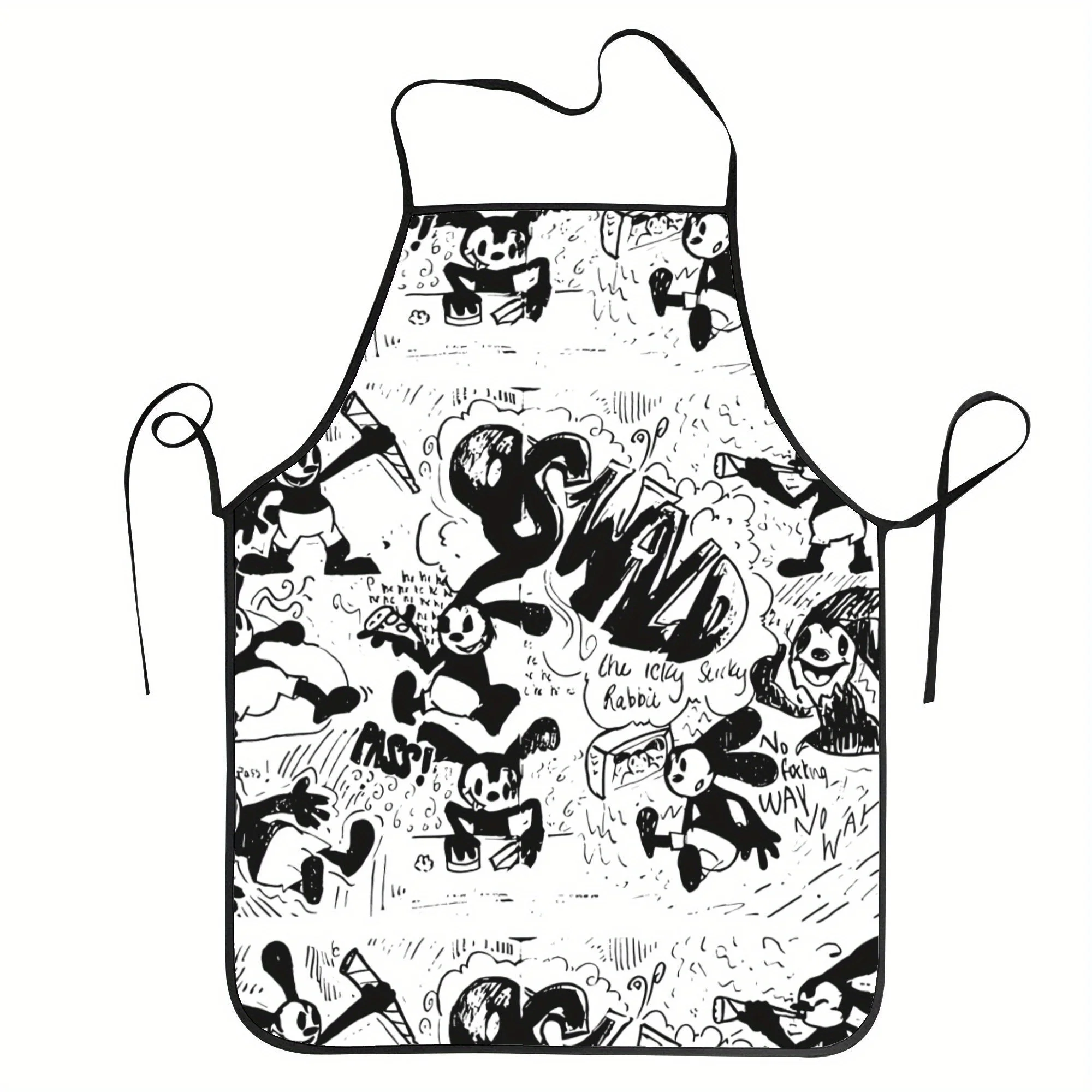 

Цельный фартук Disney Oswald Clay Rabbit Chef, идеально подходит для поделок, выпечки, живописи, уборки кухни и дома, кухонных принадлежностей