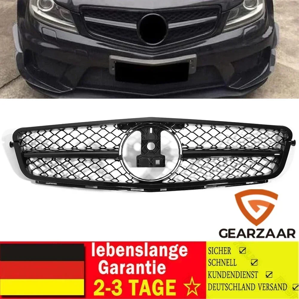 Grill Sport Grille Schwarz for Mercedes W204 C204 C63 S204 Coupe Glanz