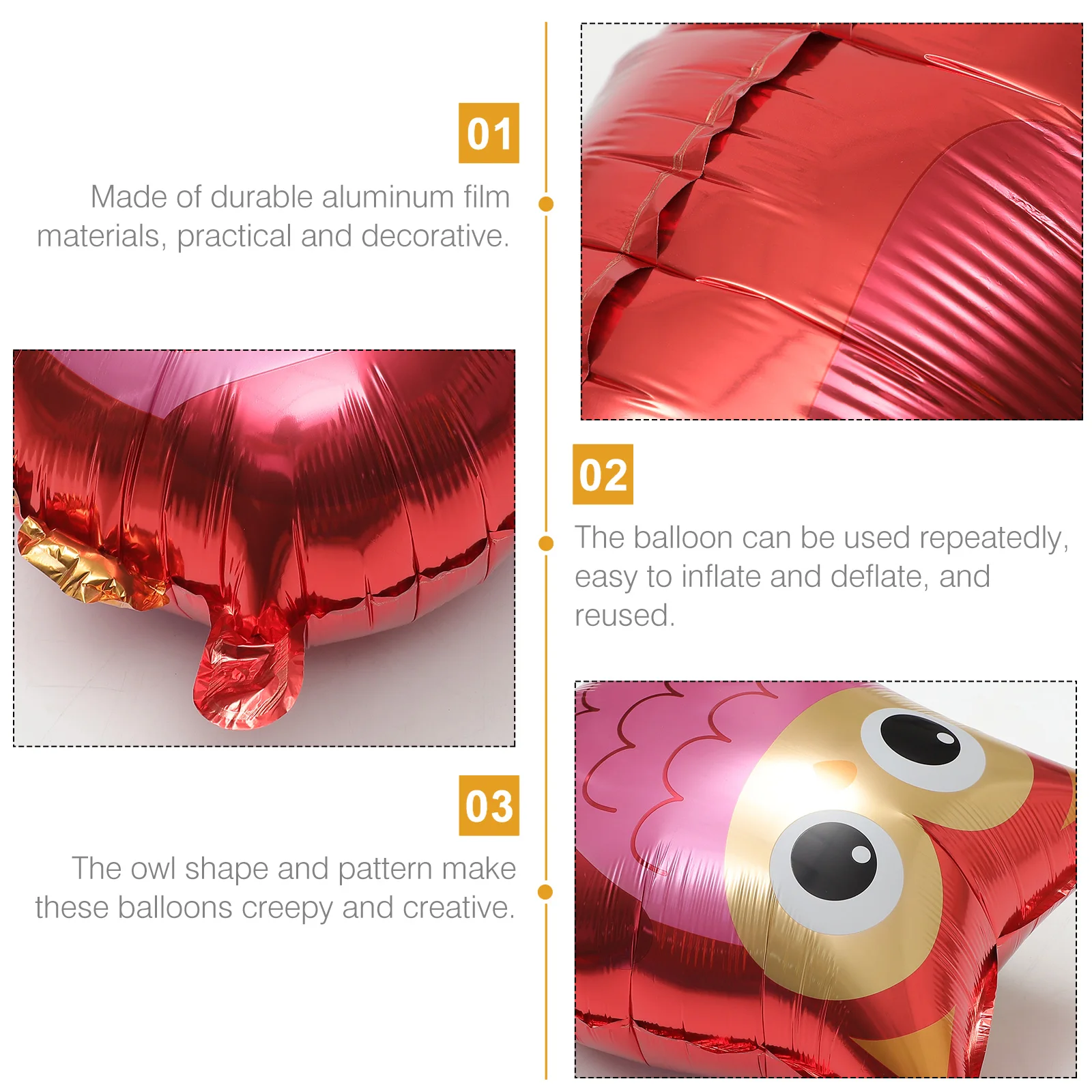 

4 Pcs Owl Shaped Aluminum Film Balloons Cartoon Animal Decorations for Birthday Party Supplies Photography Props