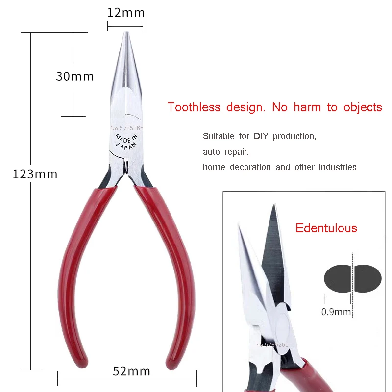 Mini Pliers 5-inch Toothless Pointed Nose Pliers Toothless Jewelry Handmade Bead DIY Jewelry Pliers Handmade Pliers Small Size