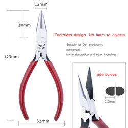 Mini Pliers 5-inch Toothless Pointed Nose Pliers Toothless Jewelry Handmade Bead DIY Jewelry Pliers Handmade Pliers Small Size