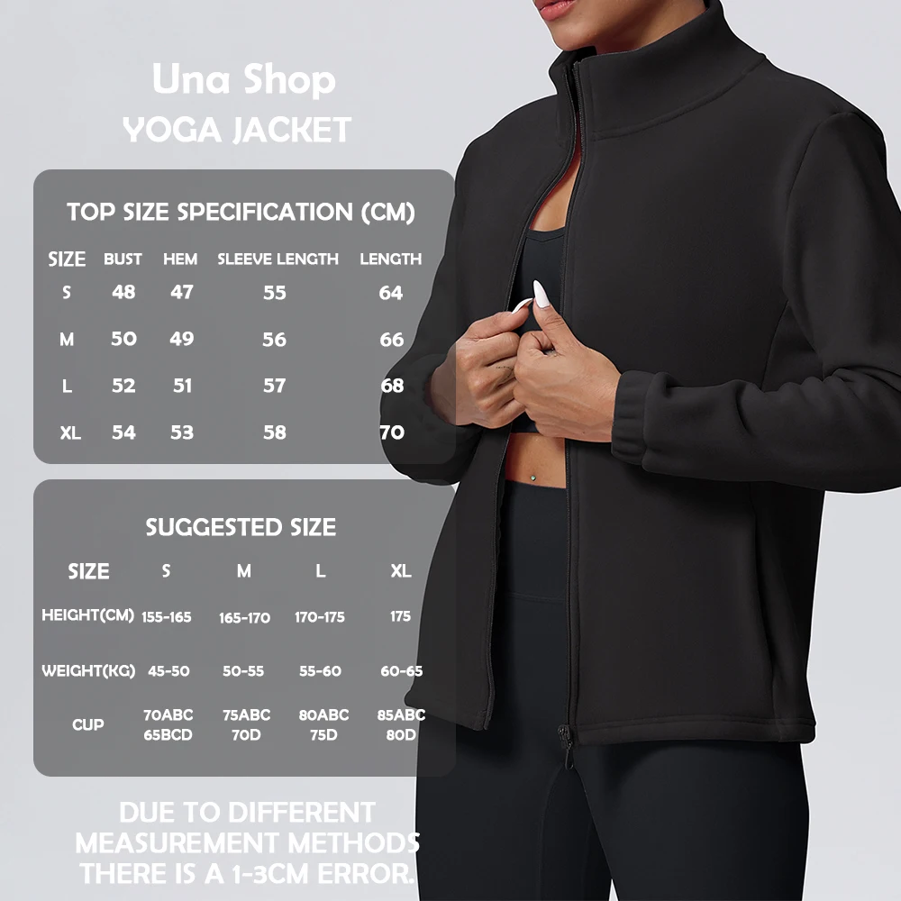 

Una-Shop Winter Warm Yoga Jacket for Fitness Women Outfit Zipper Sports Tops With Long Sleeved Workout Sweatshirt Sportswear Gym