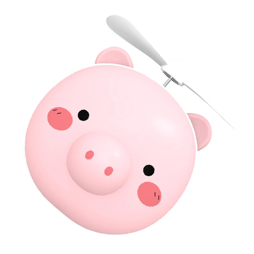 

LED Makeup Mirror Mini Fan USB Recharging Cartoon Pig Style Portable Pocket Fan Pink Cute Gift for Women LED Makeup Mirror
