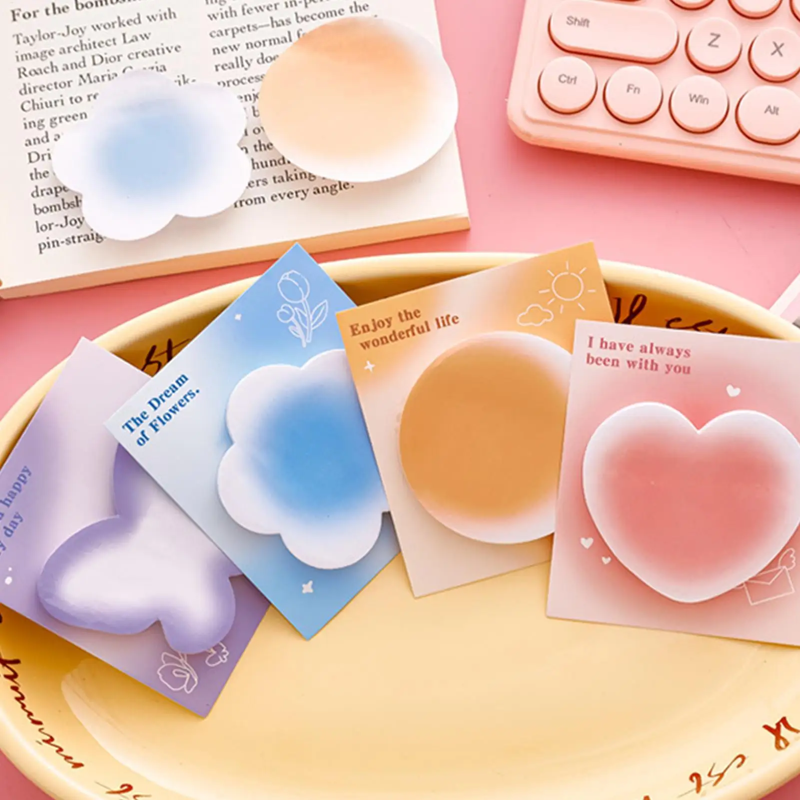 Gradient Sticky Notes Spezialformige Haftnotizen mit Halo-Effekt Hochästhetische Studenten-Schreibwaren Memo-Pads Kawaii Schreibwaren