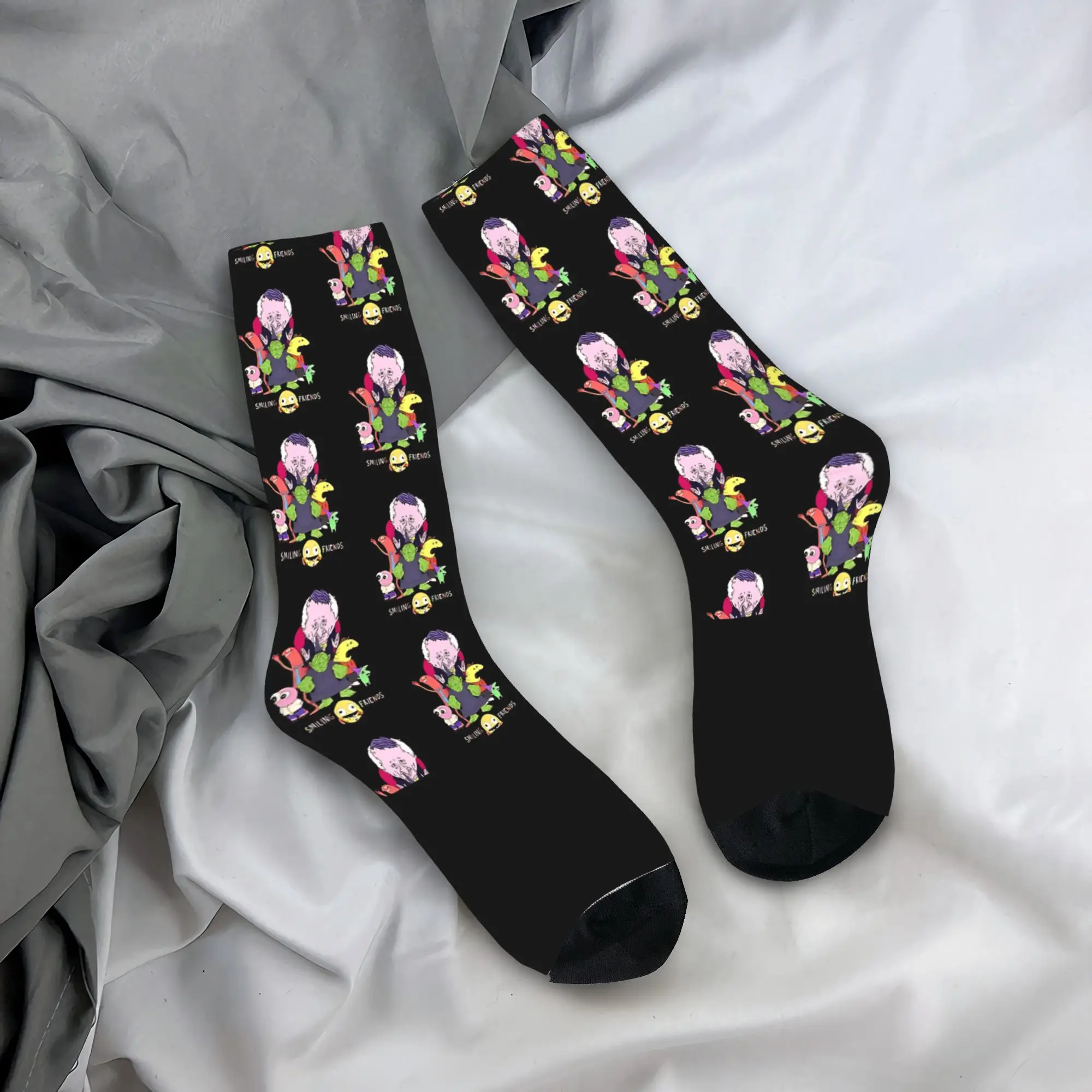 

Мужские носки, чулки с улыбающимися друзьями, противоскользящие мягкие дышащие носки, осенние готические дизайнерские носки для скейтборда