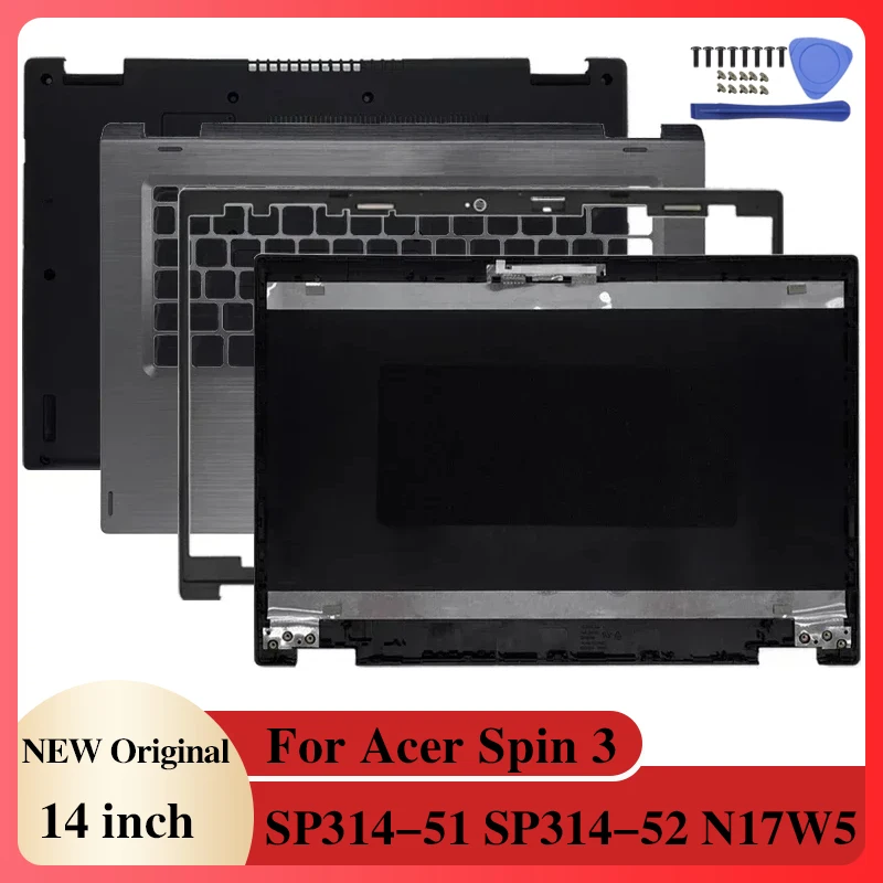 Laptop newFor Acer Spin 3 SP314-51 SP314-52 N17W5 14 inch Flip Touch Screen LCD Back Cover/Front Bezel/Palmrest/Bottom Case