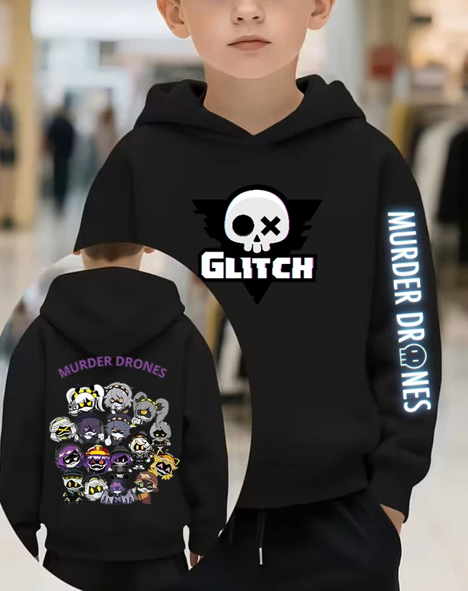 Anime Hoodie Murder Drones Children's Clothing Fashion Boy Girl Hooded Sweatshirts Kids Autumn Winter Casual Fleece Hoodies