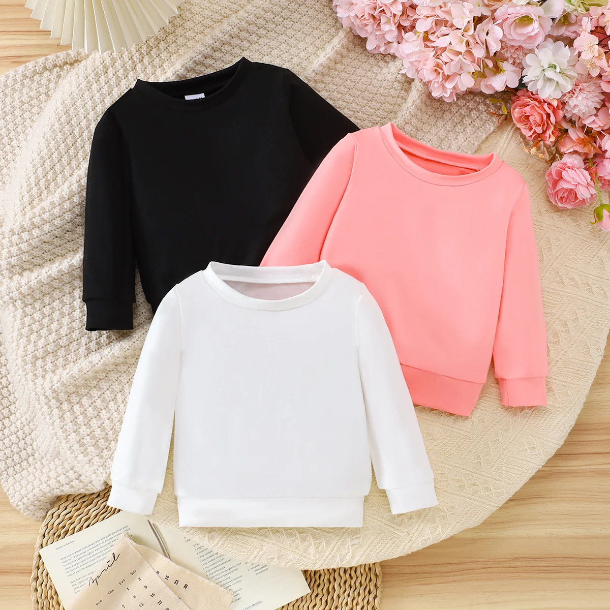 

Kids Solid Color Long Sleeve Hoodie Simple Versatile Casual Soft Skin-friendly Fabric Comfortable Wear Basic Pure Color Design