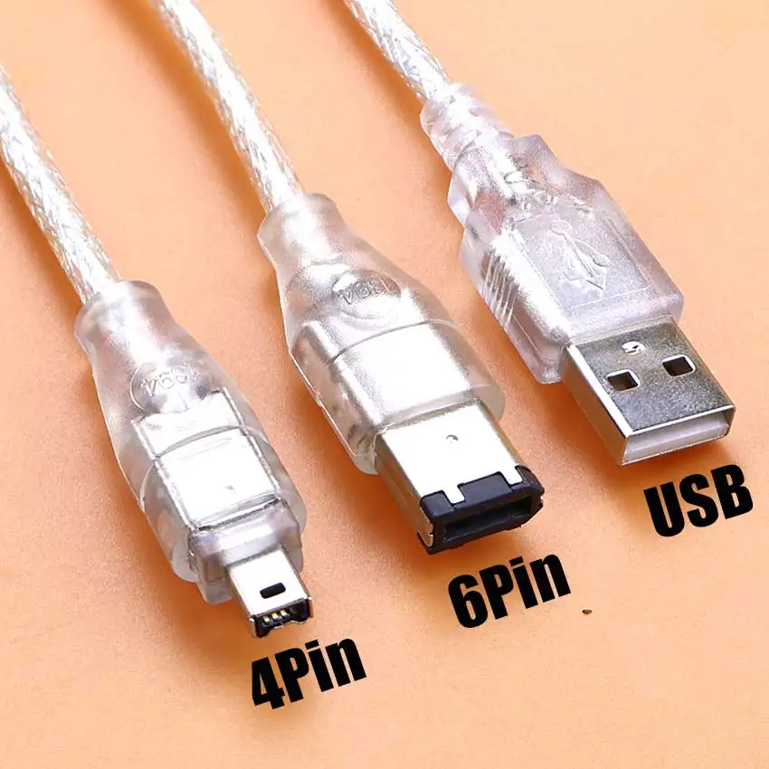 1.5m USB 2.0 IEEE 1394 Firewire Cable 4Pin To 4P 6P USB Video Capture Data Transfer Cord For MINIDV HDV Digital Camera Camcorder