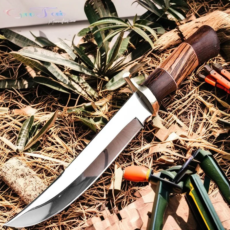 Stainless steel bone cutting knife, slaughter specific knife, outdoor cutting knife, camping straight knife