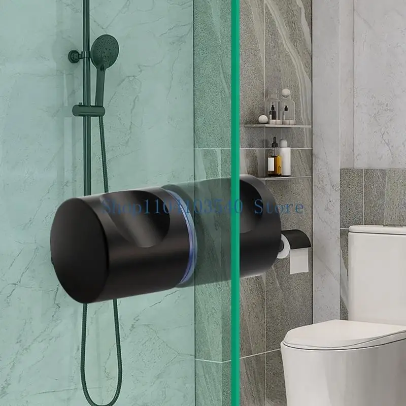 02DC 2pcs Modern Glass Door Handles Ergonomic Designs Accessoru for Bathroom or Shower Room with Multiple Surfaces Use