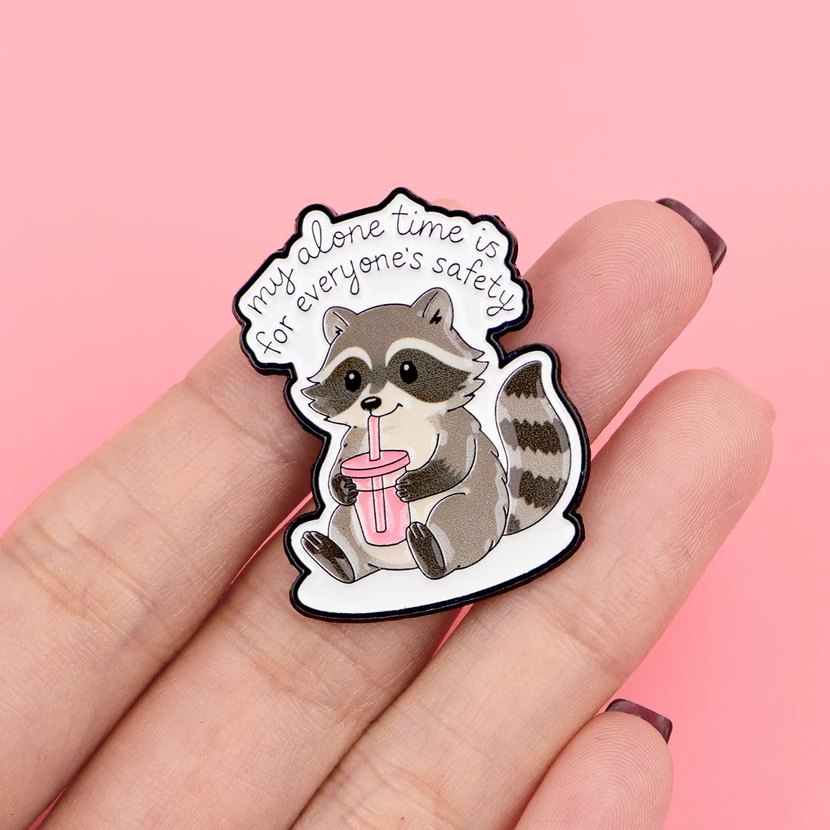 Cute Raccoon Brooch Pin Badge Clothing Backpack Fashion Alloy Jewelry Accessories Hot Selling Wholesale - view 3