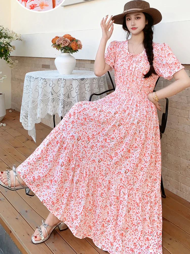 Midi Skirt Floral - Nouvelle robe midi d'été en coton