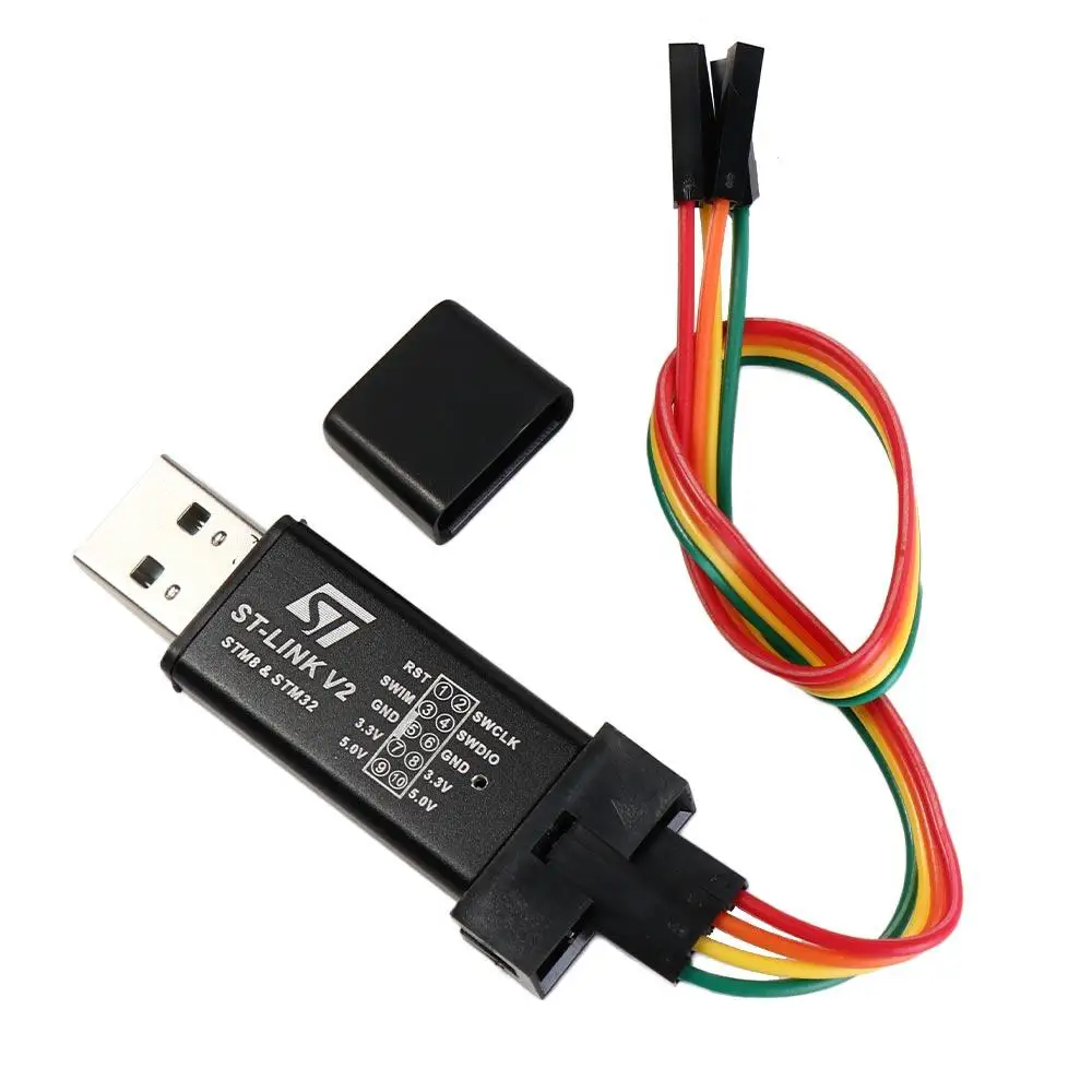 ST LINK Stlink STM32 Simulator ST-Link V2 STM8 STM32 Random Color Programming With Cover A41 Download Programmer