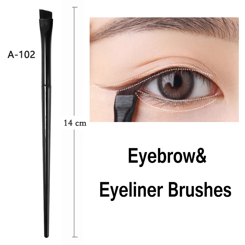 New 2pcs Blade Makeup Brushes Angled Thin Eyebrow Brush Flat Fine Eyeliner Brush Professional Liner Brow Beauty Make Up Tool