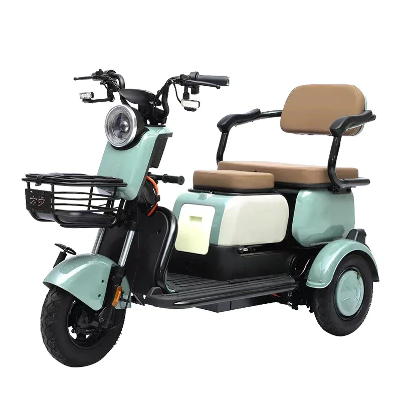 Hot selling high-performance Passenger Cargo electric tricycle 500W lead-acid battery long battery life adult electric tricycle