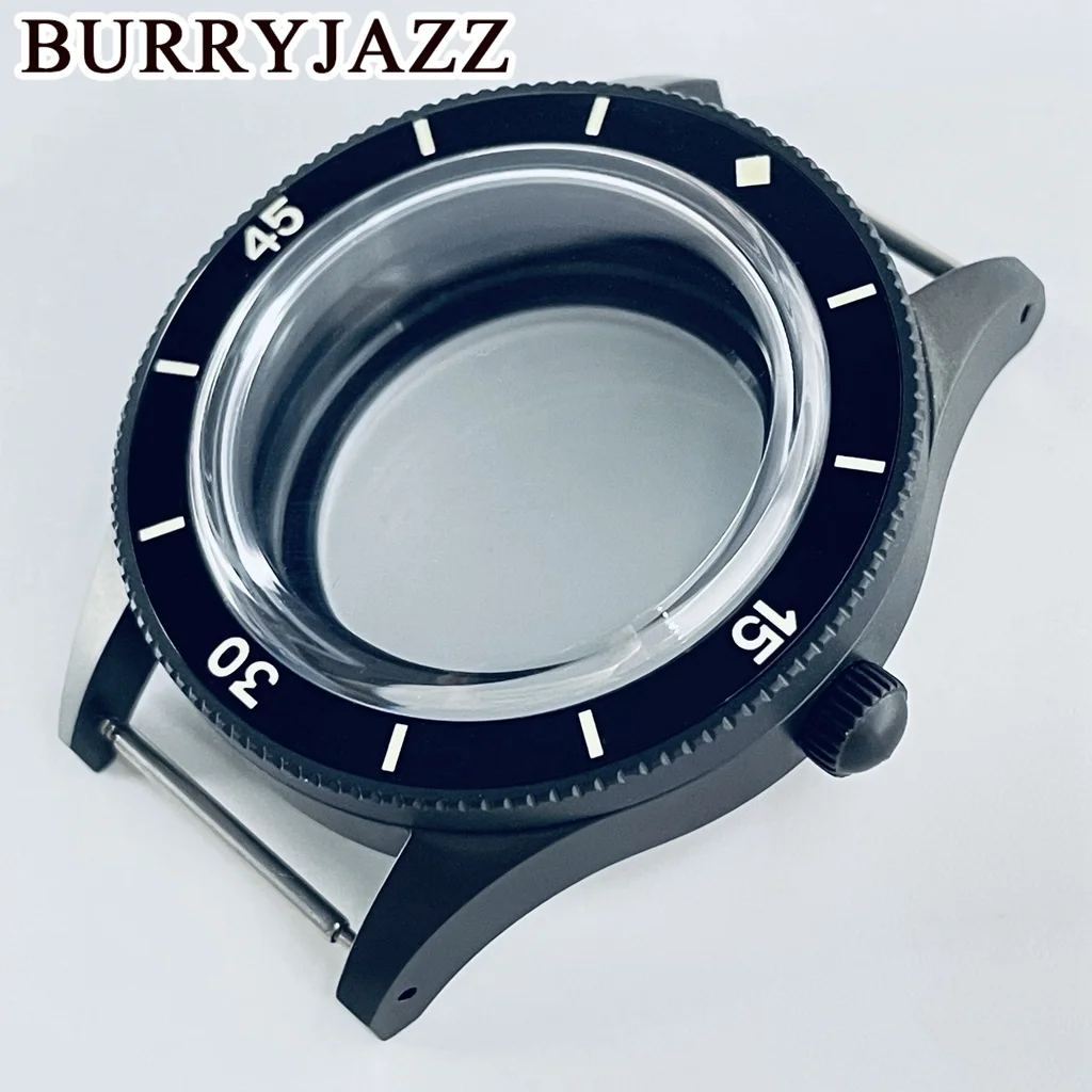 BURRYJAZZ 40mm Retro Domed NH35 NH36 NH34 ETA2824 PT5000 Watch Case With Sapphire Crystal Luminous Ceramics Bezel