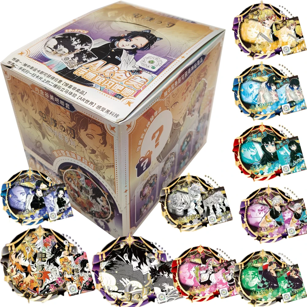 

Demon Slayer Collection Flash Card Fantasy Battle Anime Classic Characters Cute Q Version Creative AR Badge Decorative Toys Gift