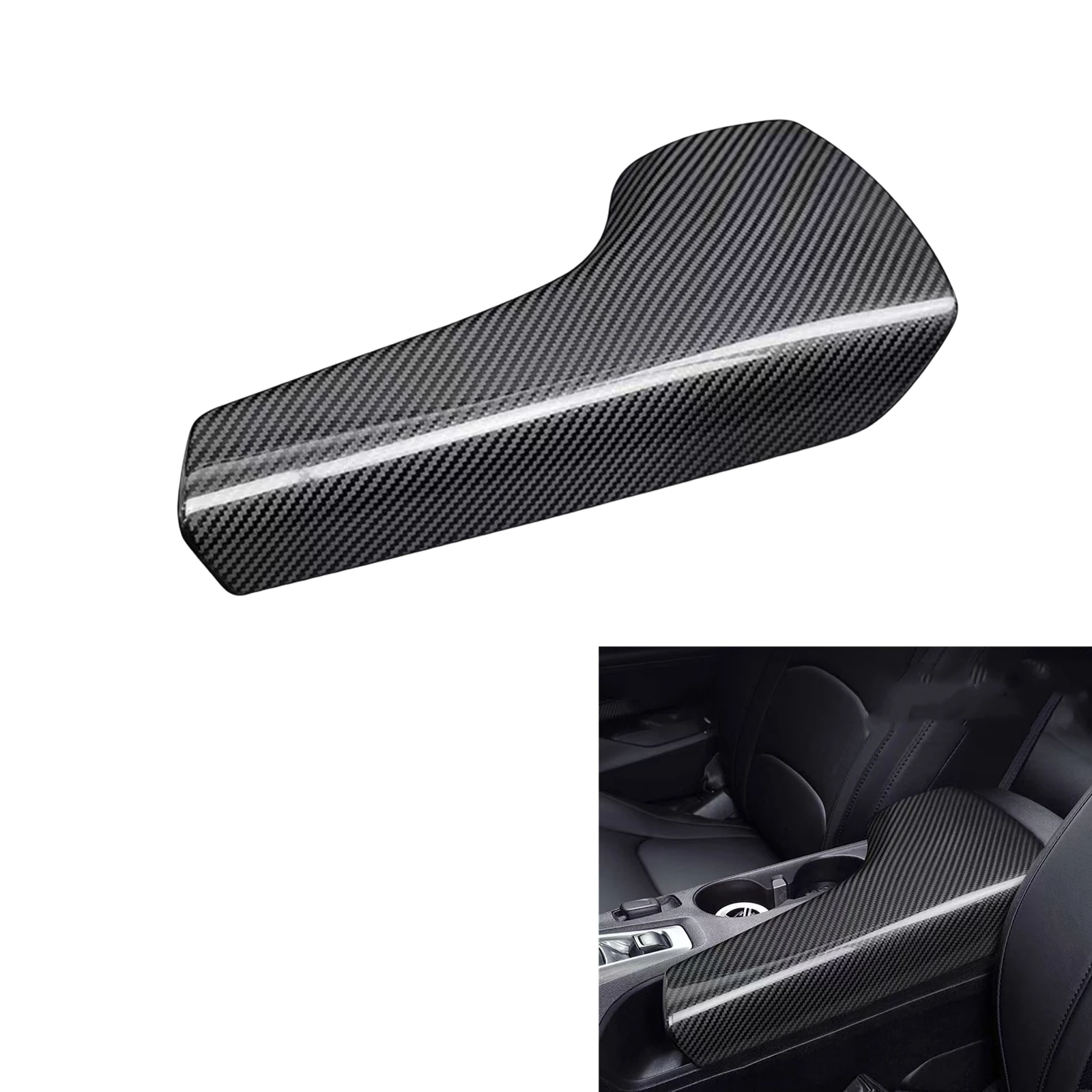 Carbon Fiber Car Armrest Storage Box Cover Trim Interior Modification For Chevrolet Camaro 2016-2024