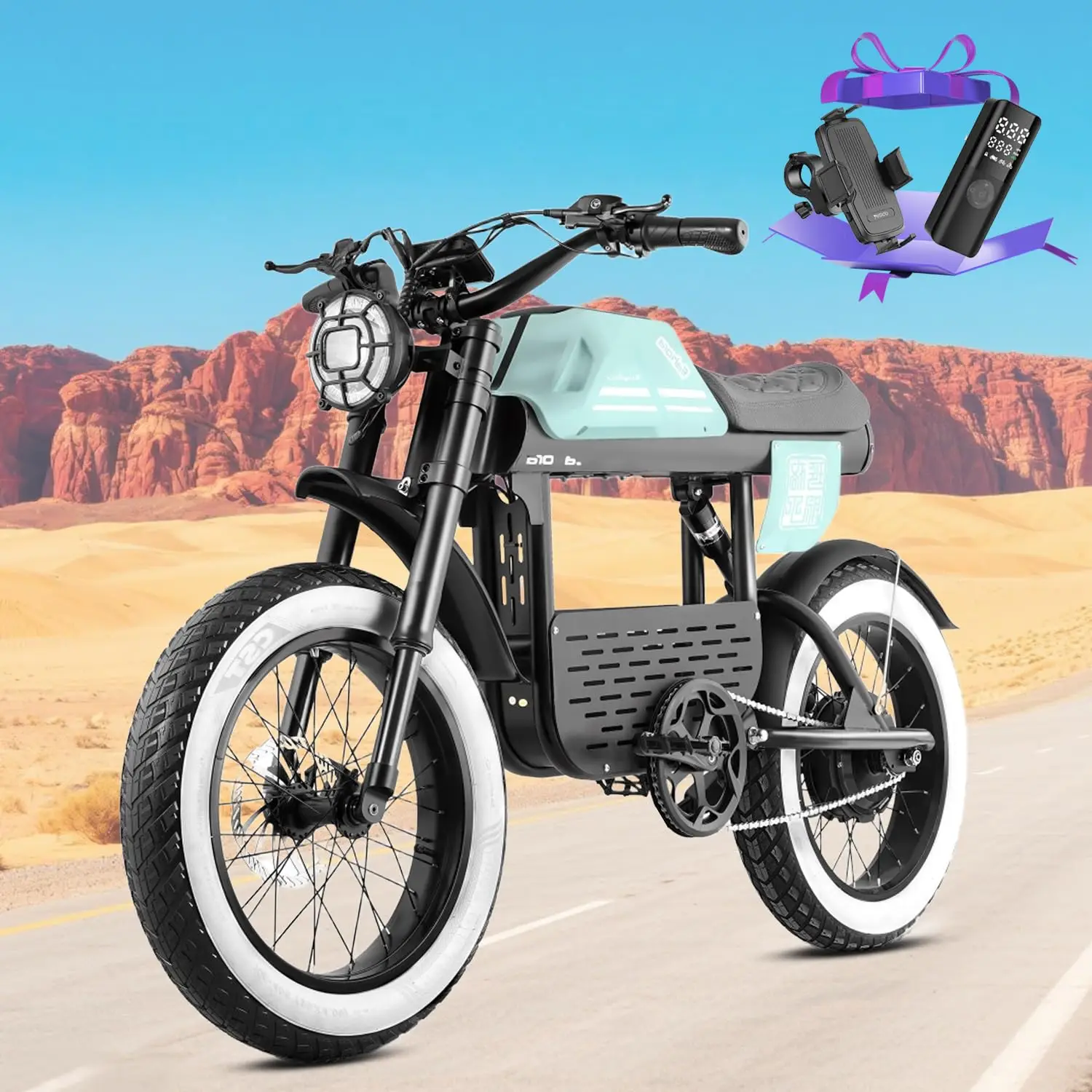 Dual Motor Electric Bike Adults 4000W 44MPH 52V 30Ah Long Range 20 * 4.5 Fat Tire Full Suspension Off Road, Customized